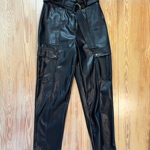 Jason Wu Black Leather Cargo Pants